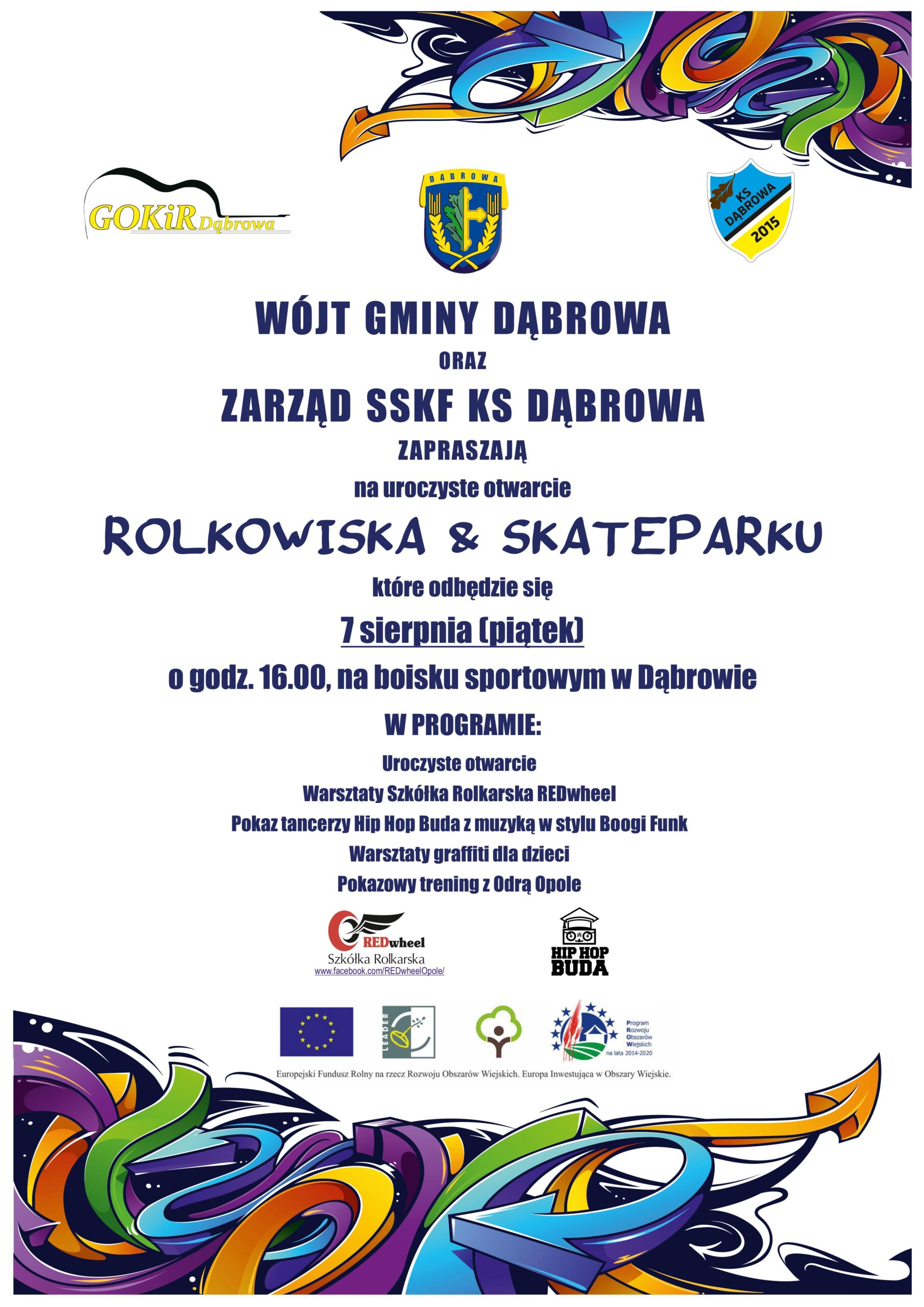 Plakat otwarcie rolko OSTATECZNA WERSJA - Gmina Dąbrowa - 07.08.2020